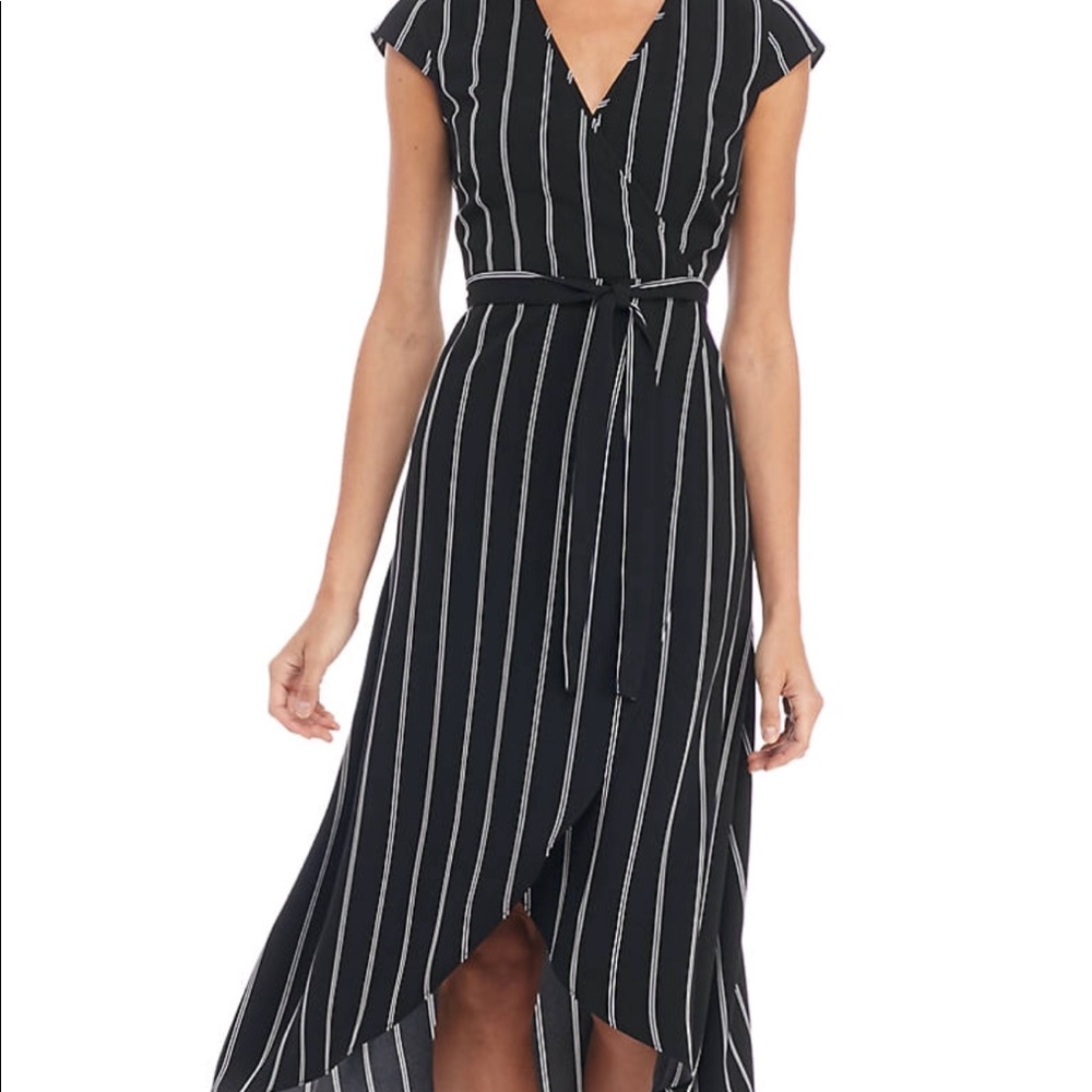 Striped Wrap Dress Madison Brand